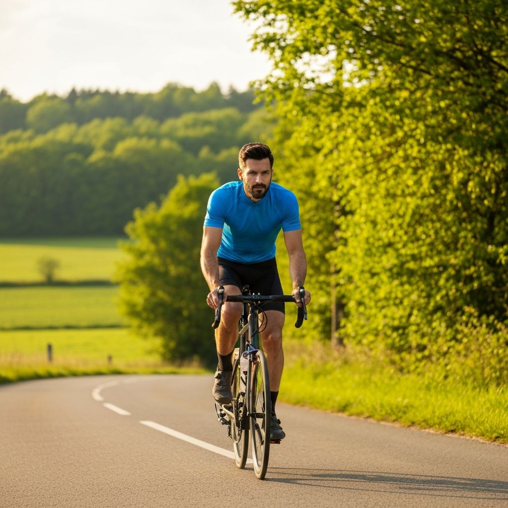 Man staying active outdoors